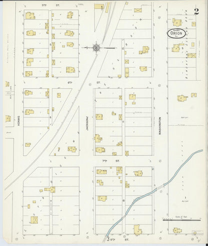 Sanborn Fire Insurance Map from Orion, Henry County, Illinois (1913), Sheet #0002 - Complete Map Set gallery image, historic Sanborn map, vintage wall art, Illinois Illinois