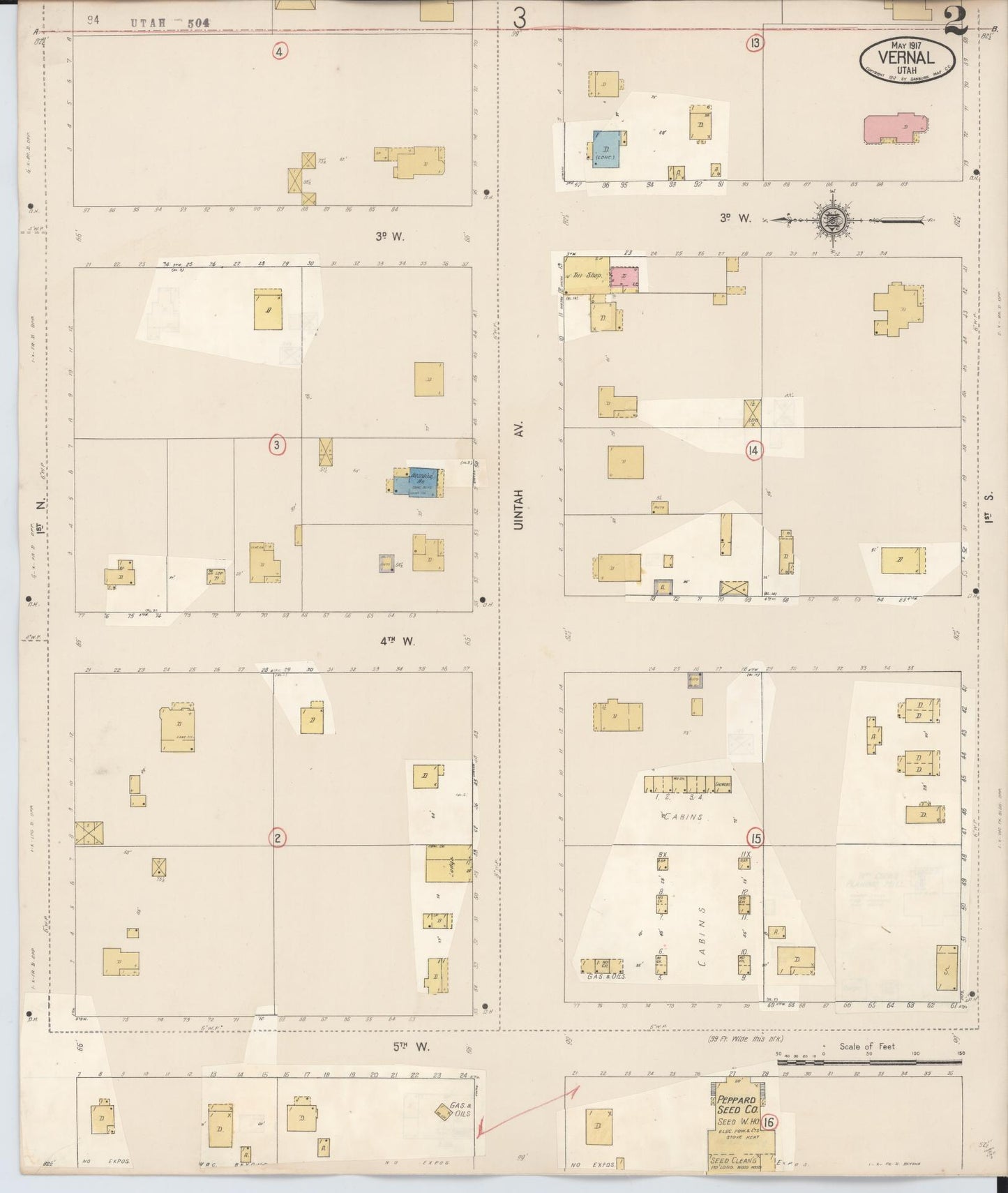 Sanborn Fire Insurance Map from Vernal, Uintah County, Utah (1931), Sheet #0002 - Complete Map Set gallery image, historic Sanborn map, vintage wall art, Utah Utah