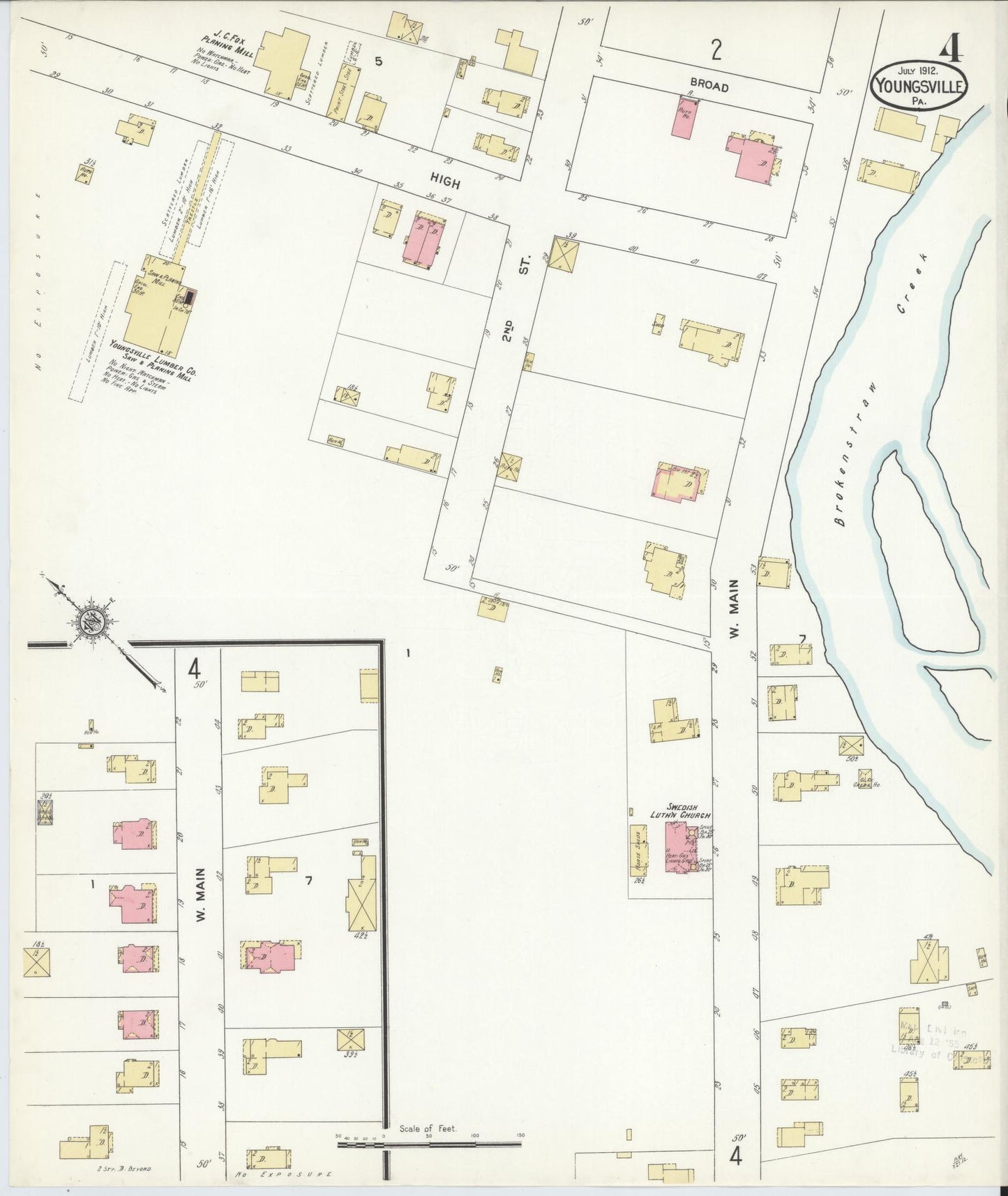 Sanborn Fire Insurance Map from Youngsville, Warren County, Pennsylvania (1912), Sheet #0004 - Complete Map Set gallery image, historic Sanborn map, vintage wall art, Pennsylvania Pennsylvania