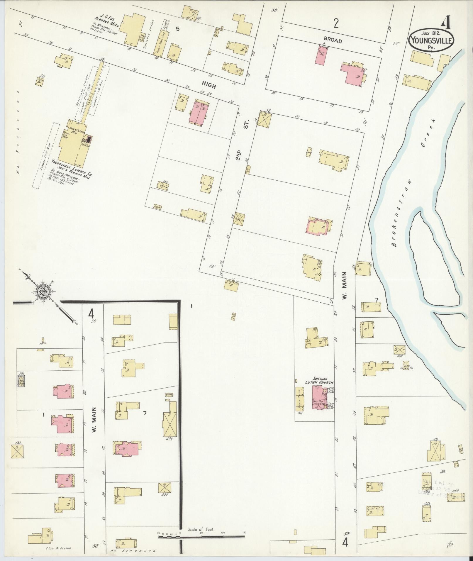Sanborn Fire Insurance Map from Youngsville, Warren County, Pennsylvania (1912), Sheet #0004 - Complete Map Set gallery image, historic Sanborn map, vintage wall art, Pennsylvania Pennsylvania