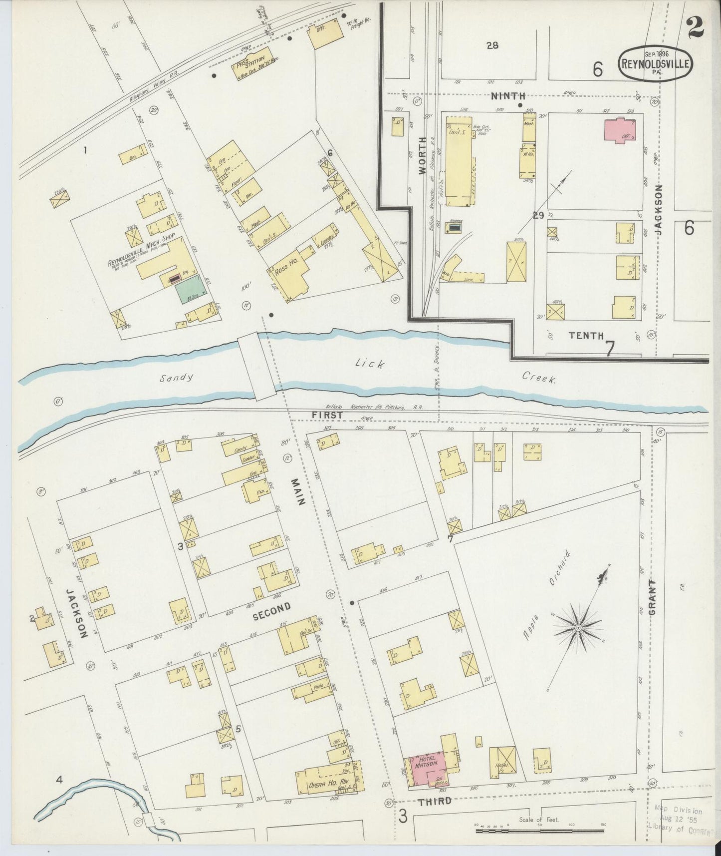 Sanborn Fire Insurance Map from Reynoldsville, Jefferson County, Pennsylvania (1896), Sheet #0002 - Complete Map Set gallery image, historic Sanborn map, vintage wall art, Pennsylvania Pennsylvania