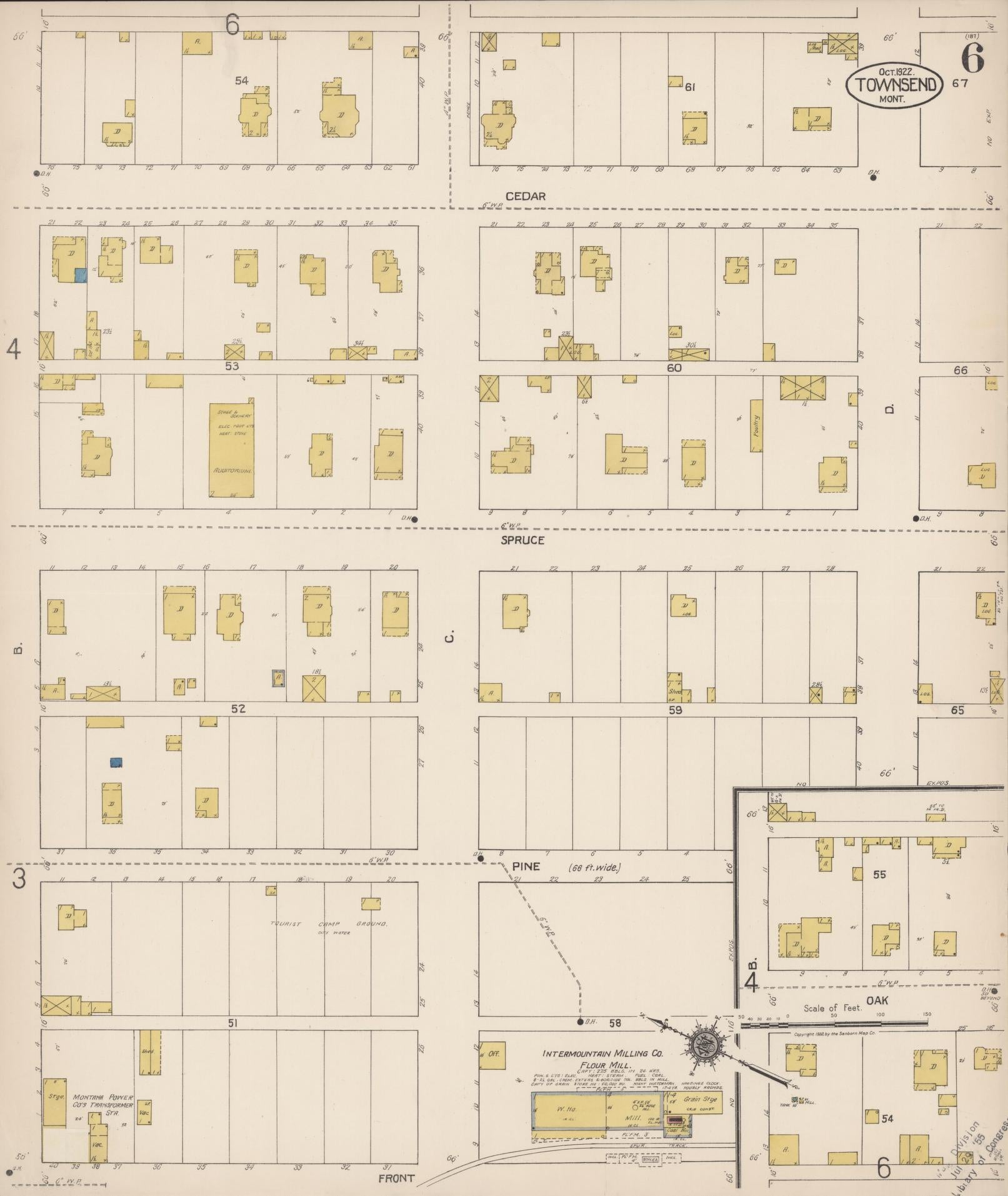 Sanborn Fire Insurance Map from Townsend, Broadwater County, Montana (1922), Sheet #0006 - Historic Sanborn Fire Insurance Map Print, vintage old map wall art, antique decor, genealogy gift, Montana Montana map