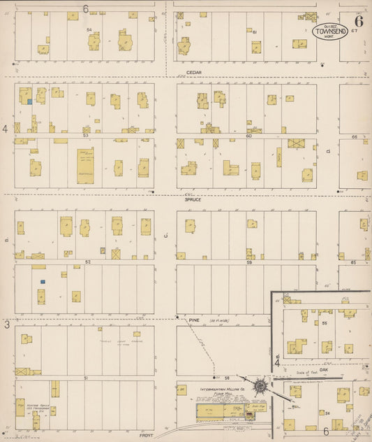 Sanborn Fire Insurance Map from Townsend, Broadwater County, Montana (1922), Sheet #0006 - Historic Sanborn Fire Insurance Map Print, vintage old map wall art, antique decor, genealogy gift, Montana Montana map