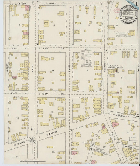 Sanborn Fire Insurance Map from Beverly, Burlington County, New Jersey. (1895) – Historic Sanborn Fire Insurance Map Print