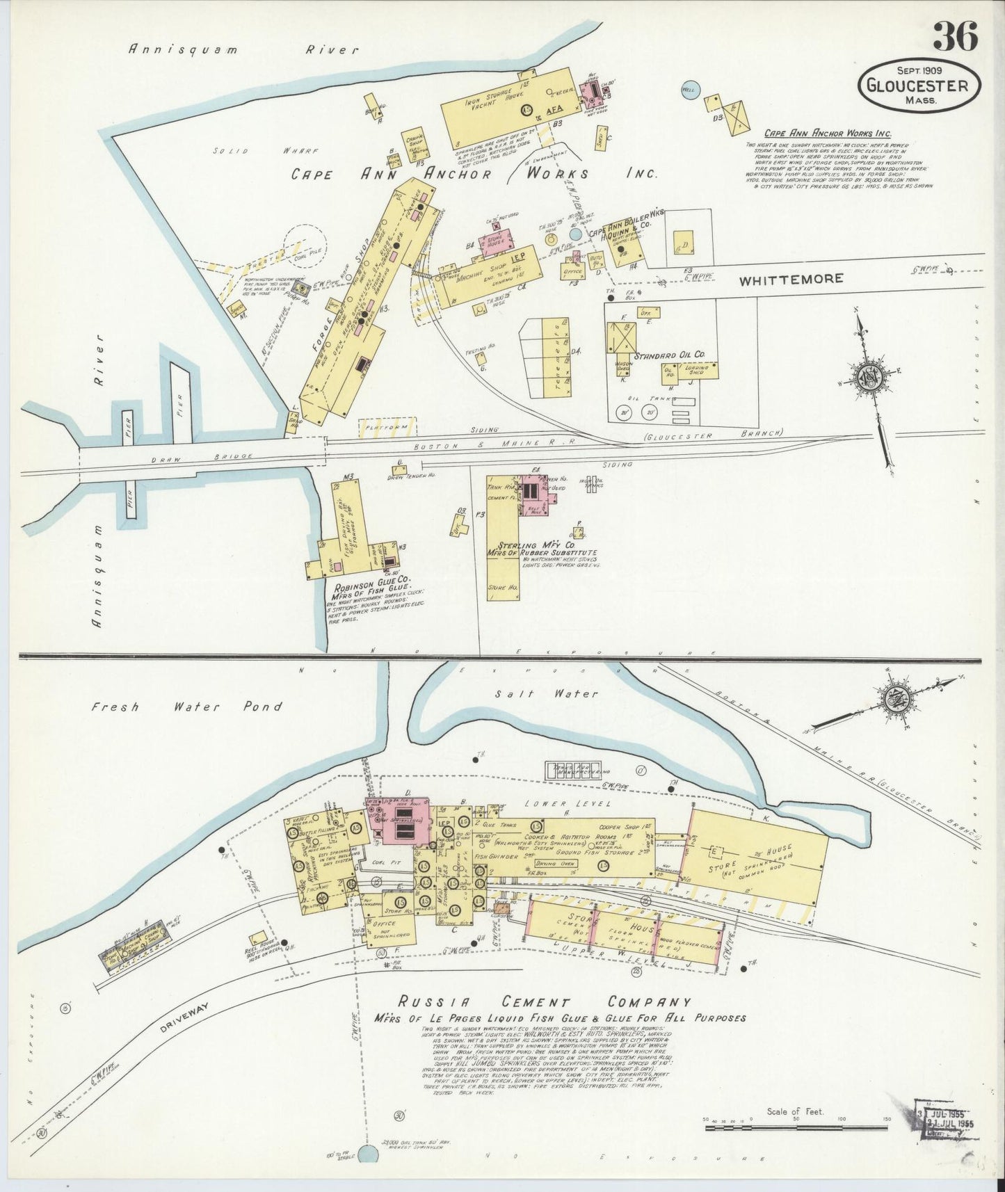 Sanborn Fire Insurance Map from Gloucester, Essex County, Massachusetts (1909), Sheet #0036 - Complete Map Set gallery image, historic Sanborn map, vintage wall art, Massachusetts Massachusetts
