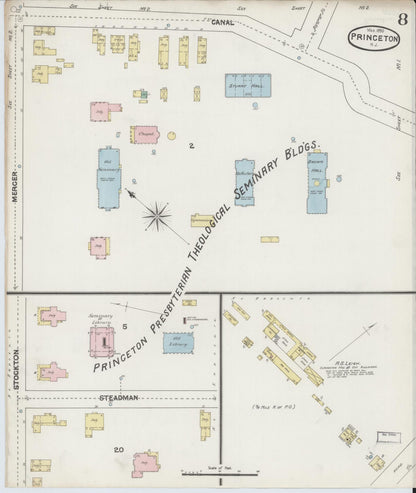 Sanborn Fire Insurance Map from Princeton, Mercer County, New Jersey (1890), Sheet #0008 - Complete Map Set gallery image, historic Sanborn map, vintage wall art, New Jersey New Jersey