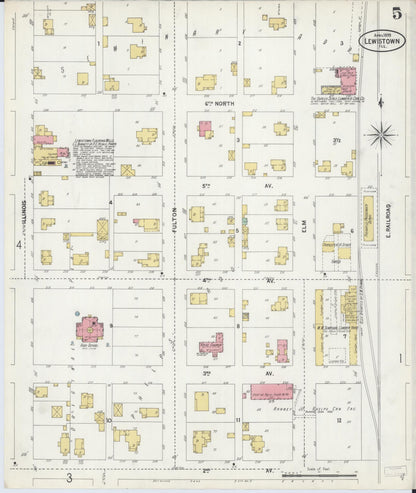 Sanborn Fire Insurance Map from Lewistown, Fulton County, Illinois (1899), Sheet #0005 - Complete Map Set gallery image, historic Sanborn map, vintage wall art, Illinois Illinois