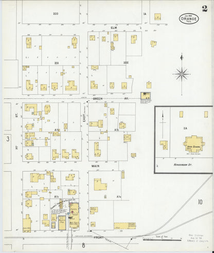 Sanborn Fire Insurance Map from Orange, Orange County, Texas (1901), Sheet #0002 - Historic Sanborn Fire Insurance Map Print, vintage old map wall art, antique decor, genealogy gift, Texas Texas map