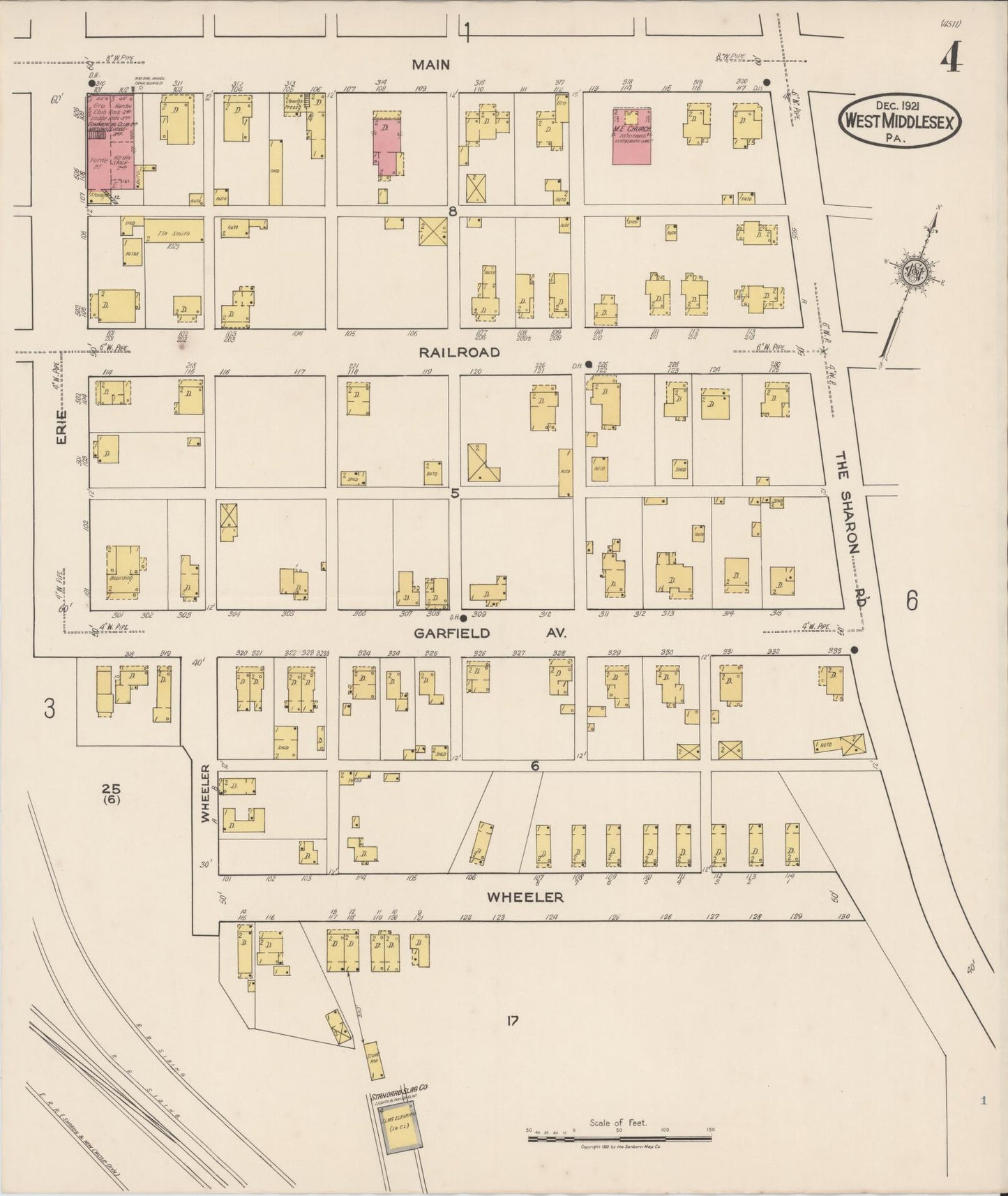 Sanborn Fire Insurance Map from West Middlesex, Mercer County, Pennsylvania (1921), Sheet #0004 - Complete Map Set gallery image, historic Sanborn map, vintage wall art, Pennsylvania Pennsylvania