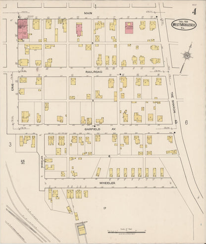 Sanborn Fire Insurance Map from West Middlesex, Mercer County, Pennsylvania (1921), Sheet #0004 - Complete Map Set gallery image, historic Sanborn map, vintage wall art, Pennsylvania Pennsylvania