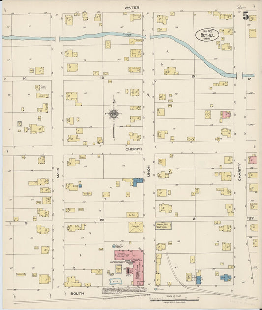 Sanborn Fire Insurance Map from Bethel, Clermont County, Ohio (1922), Sheet #0005 - Historic Sanborn Fire Insurance Map Print, vintage old map wall art, antique decor, genealogy gift, Ohio Ohio map