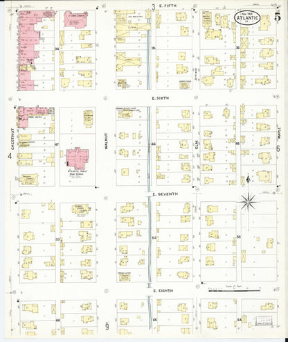 Sanborn Fire Insurance Map from Atlantic, Cass County, Iowa (1908), Sheet #0005 - Historic Sanborn Fire Insurance Map Print