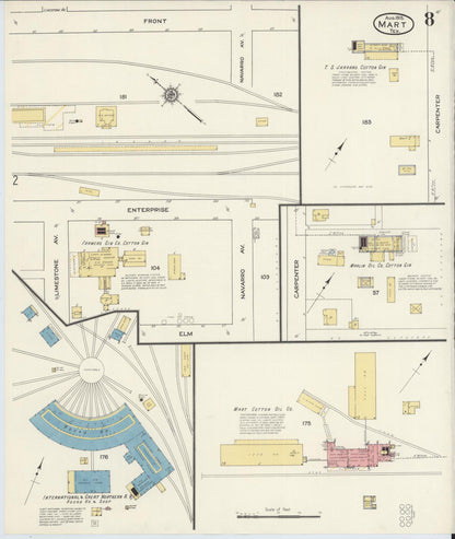 Sanborn Fire Insurance Map from Mart, McLennan County, Texas (1915), Sheet #0008 - Complete Map Set gallery image, historic Sanborn map, vintage wall art, Texas Texas