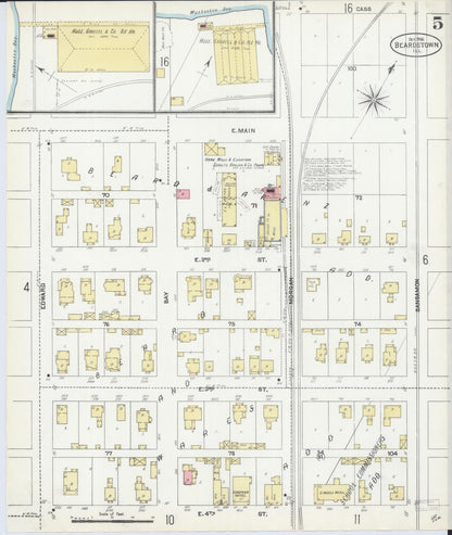 Sanborn Fire Insurance Map from Beardstown, Cass County, Illinois (1906), Sheet #0005 - Complete Map Set gallery image, historic Sanborn map, vintage wall art, Illinois Illinois