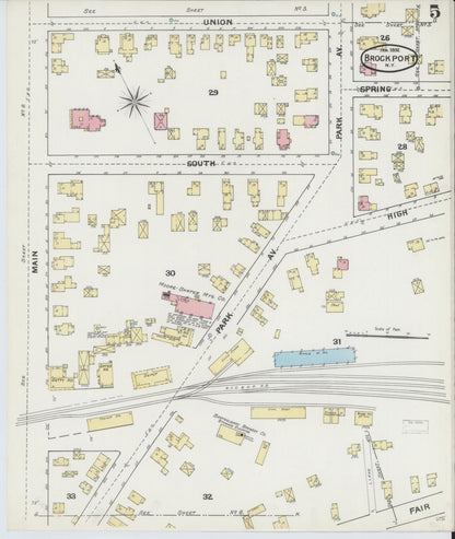 Sanborn Fire Insurance Map from Brockport, Monroe County, New York (1892), Sheet #0005 - Complete Map Set gallery image, historic Sanborn map, vintage wall art, New York New York