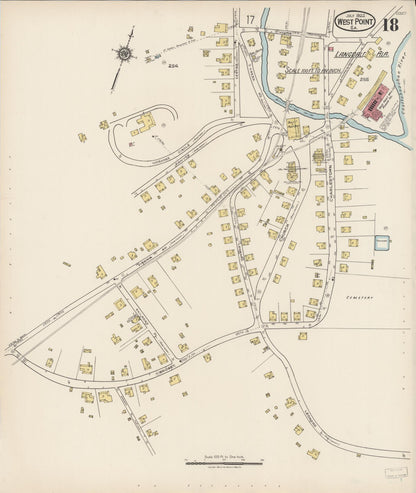Sanborn Fire Insurance Map from West Point, Troup County, Georgia (1922), Sheet #0018 - Complete Map Set gallery image, historic Sanborn map, vintage wall art, Alabama Alabama
