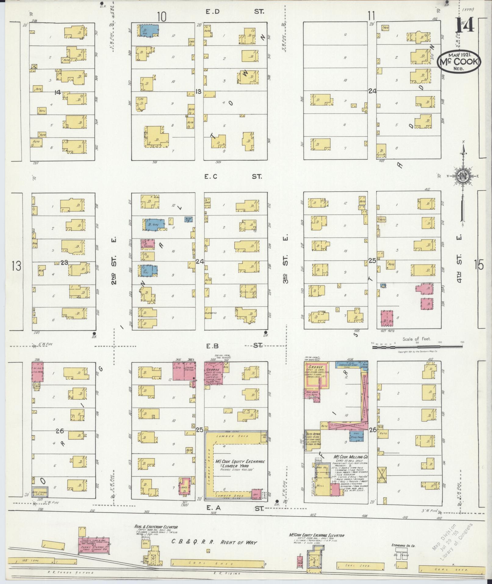 Sanborn Fire Insurance Map from Mccook, Red Willow County, Nebraska (1921), Sheet #0014 - Historic Sanborn Fire Insurance Map Print, vintage old map wall art, antique decor, genealogy gift, Nebraska Nebraska map