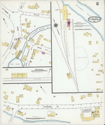 Sanborn Fire Insurance Map from Fort Fairfield, Aroostook County, Maine (1919), Sheet #0008 - Complete Map Set gallery image, historic Sanborn map, vintage wall art, Maine Maine