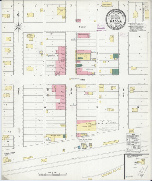 Sanborn Fire Insurance Map from Axtell, Kearney County, Nebraska (1909), Sheet #0001 - Historic Sanborn Fire Insurance Map Print, vintage old map wall art, antique decor, genealogy gift, Nebraska Nebraska map