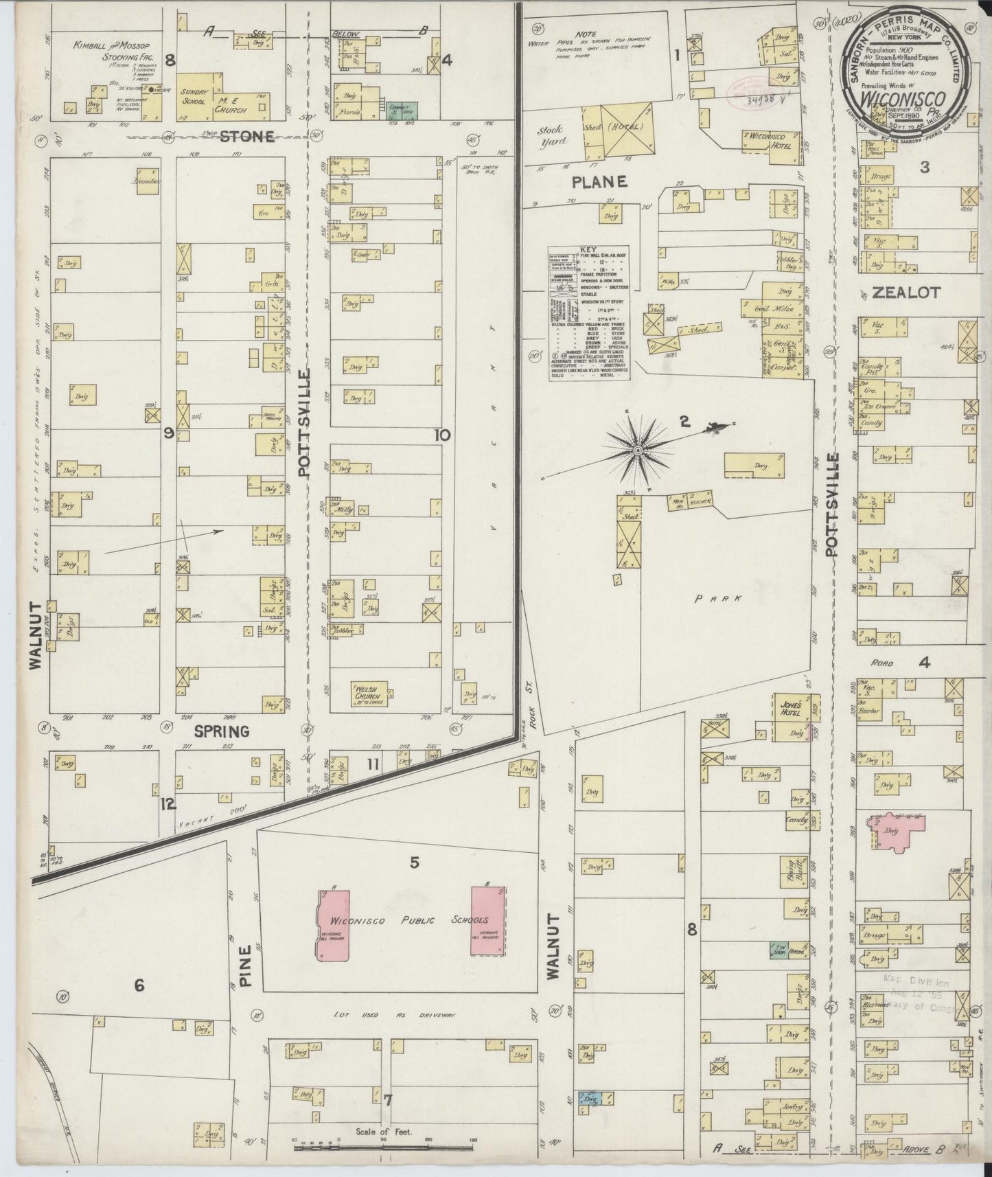 Sanborn Fire Insurance Map from Wiconisco, Dauphin County, Pennsylvania. (1890) – Historic Sanborn Fire Insurance Map Print