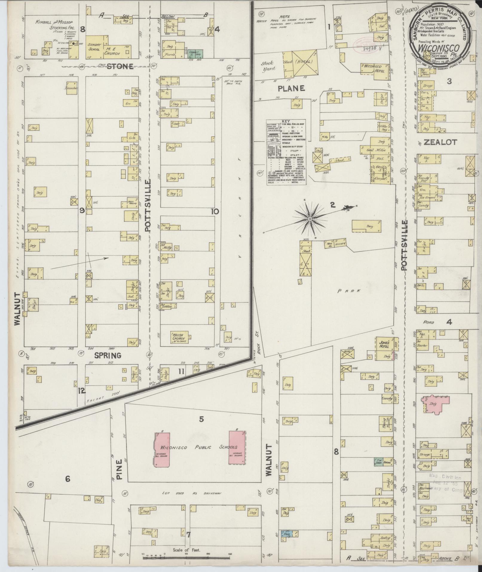 Sanborn Fire Insurance Map from Wiconisco, Dauphin County, Pennsylvania. (1890) – Historic Sanborn Fire Insurance Map Print