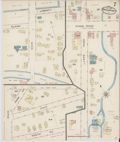 Sanborn Fire Insurance Map from Brockport, Monroe County, New York (1885), Sheet #0007 - Complete Map Set gallery image, historic Sanborn map, vintage wall art, New York New York