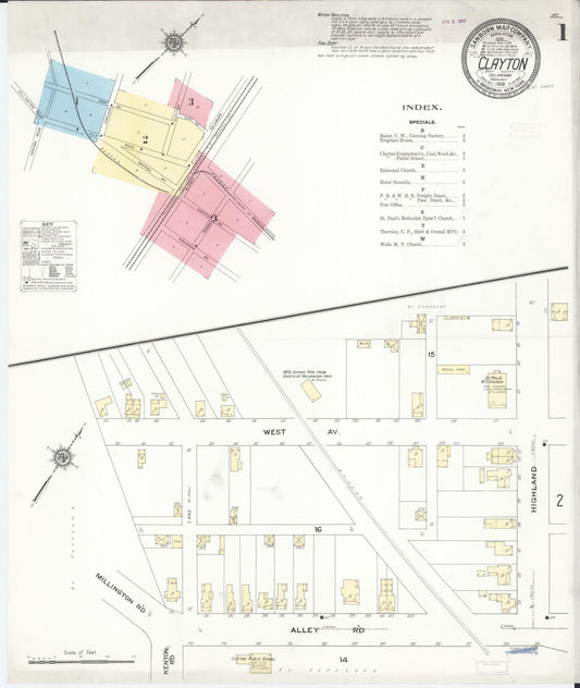 Sanborn Fire Insurance Map from Clayton, Kent County, Delaware (1910), Sheet #0001 - Complete Map Set gallery image, historic Sanborn map, vintage wall art, Delaware Delaware