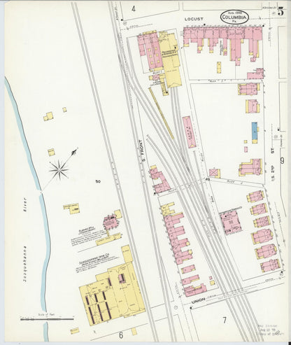 Sanborn Fire Insurance Map from Columbia, Lancaster County, Pennsylvania (1909), Sheet #0005 - Complete Map Set gallery image, historic Sanborn map, vintage wall art, Pennsylvania Pennsylvania