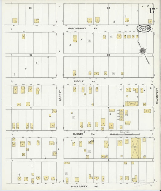 Sanborn Fire Insurance Map from Ranger, Eastland County, Texas (1920), Sheet #0017 - Historic Sanborn Fire Insurance Map Print, vintage old map wall art, antique decor, genealogy gift, Texas Texas map