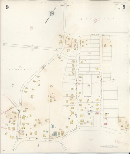 Sanborn Fire Insurance Map from Ridgefield, Fairfield County, Connecticut (1940), Sheet #0009 - Complete Map Set gallery image, historic Sanborn map, vintage wall art, Connecticut Connecticut