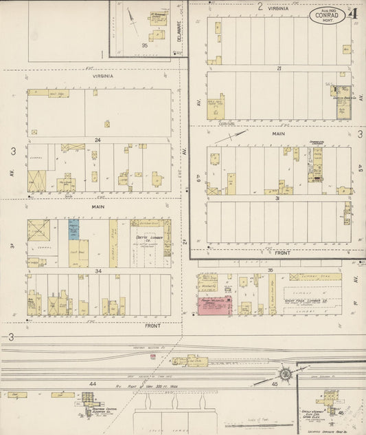 Sanborn Fire Insurance Map from Conrad, Pondera County, Montana (1920), Sheet #0004 - Historic Sanborn Fire Insurance Map Print, vintage old map wall art, antique decor, genealogy gift, Montana Montana map