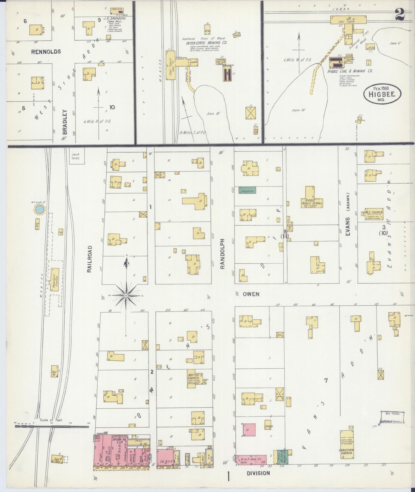 Sanborn Fire Insurance Map from Higbee, Randolph County, Missouri (1900), Sheet #0002 - Complete Map Set gallery image, historic Sanborn map, vintage wall art, Missouri Missouri