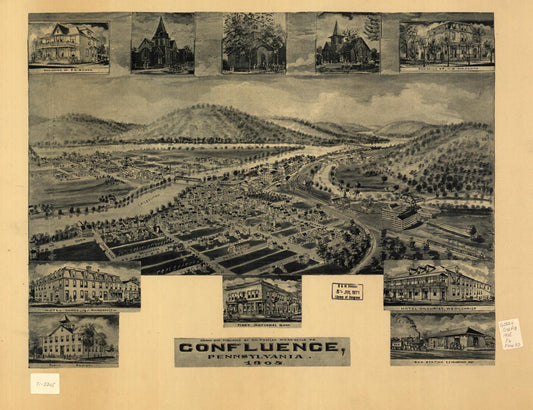 Confluence, Pennsylvania 1905 (1905) – Historic Bird’s-Eye View Panorama Print