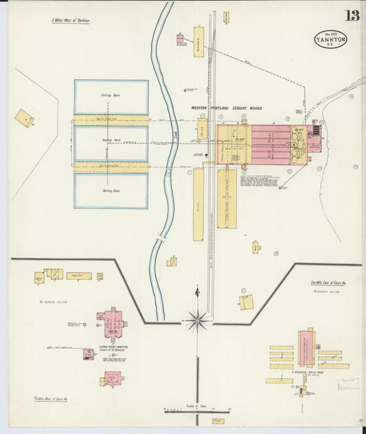 Sanborn Fire Insurance Map from Yankton, Yankton County, South Dakota (1903), Sheet #0012 - Historic Sanborn Fire Insurance Map Print, vintage old map wall art, antique decor, genealogy gift, South Dakota South Dakota map