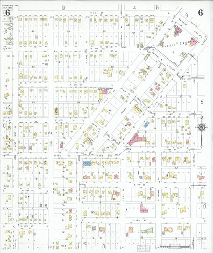 Sanborn Fire Insurance Map from Littlefield, Lamb County, Texas (1950), Sheet #0006 - Complete Map Set gallery image, historic Sanborn map, vintage wall art, Texas Texas