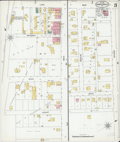 Sanborn Fire Insurance Map from Chandlerville, Cass County, Illinois (1900), Sheet #0003 - Complete Map Set gallery image, historic Sanborn map, vintage wall art, Illinois Illinois