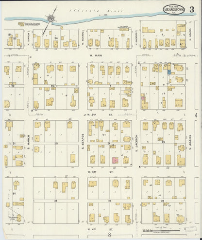 Sanborn Fire Insurance Map from Beardstown, Cass County, Illinois (1919), Sheet #0003 - Complete Map Set gallery image, historic Sanborn map, vintage wall art, Illinois Illinois