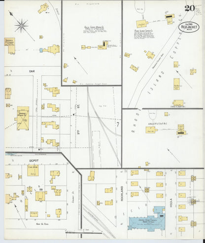 Sanborn Fire Insurance Map from Red Jacket, Houghton County, Michigan (1900), Sheet #0020 - Historic Sanborn Fire Insurance Map Print, vintage old map wall art, antique decor, genealogy gift, Michigan Michigan map