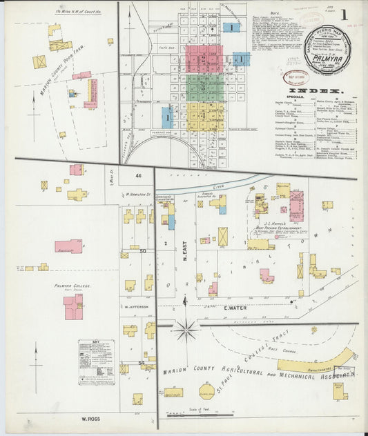 Sanborn Fire Insurance Map from Palmyra, Marion County, Missouri (1899), Sheet #0001 - Complete Map Set gallery image, historic Sanborn map, vintage wall art, Missouri Missouri