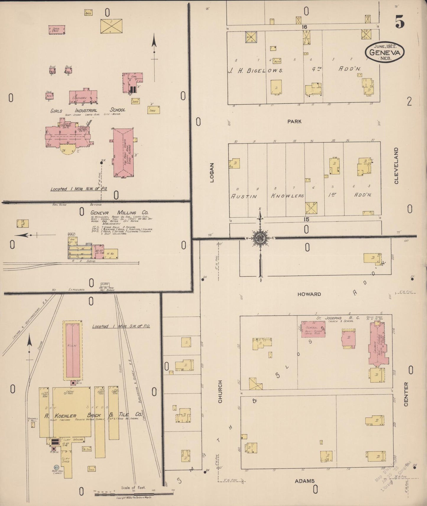 Sanborn Fire Insurance Map from Geneva, Fillmore County, Nebraska (1922), Sheet #0005 - Complete Map Set gallery image, historic Sanborn map, vintage wall art, Nebraska Nebraska