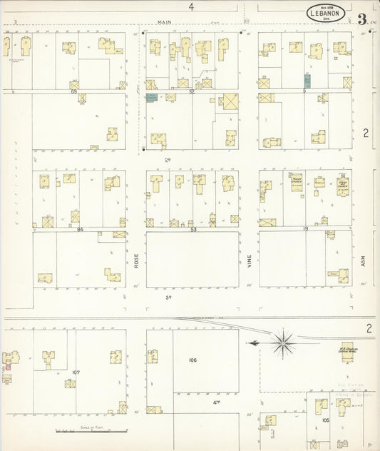 Sanborn Fire Insurance Map from Lebanon, Linn County, Oregon (1898), Sheet #0003 - Historic Sanborn Fire Insurance Map Print, vintage old map wall art, antique decor, genealogy gift, Oregon Oregon map