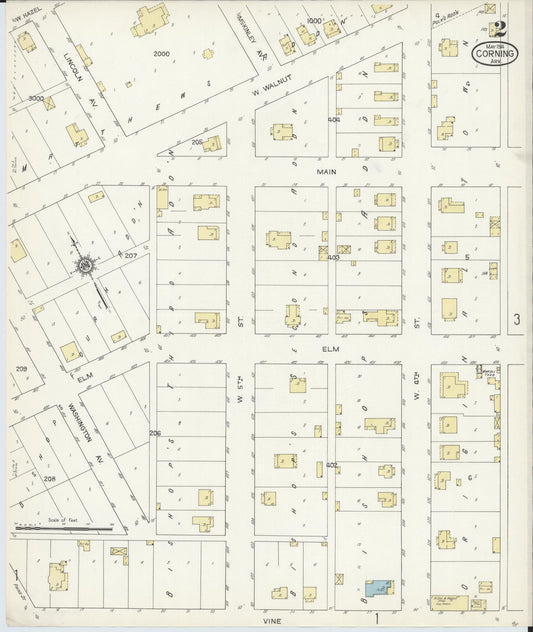 Sanborn Fire Insurance Map from Corning, Clay County, Arkansas (1914), Sheet #0002 - Historic Sanborn Fire Insurance Map Print, vintage old map wall art, antique decor, genealogy gift, Arkansas Arkansas map