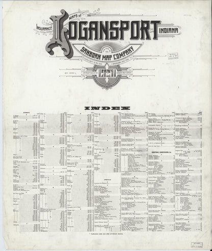 Sanborn Fire Insurance Map from Logansport, Cass County, Indiana (1921), Sheet #0001 - Historic Sanborn Fire Insurance Map Print, vintage old map wall art, antique decor, genealogy gift, Indiana Indiana map