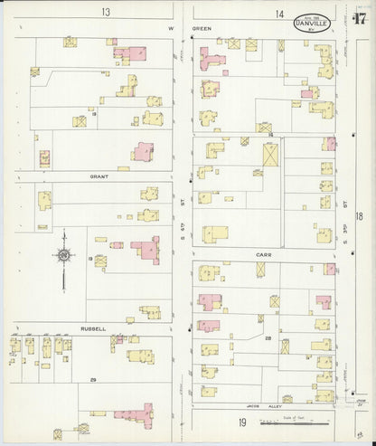 Sanborn Fire Insurance Map from Danville, Boyle County, Kentucky (1914), Sheet #0017 - Complete Map Set gallery image, historic Sanborn map, vintage wall art, Kentucky Kentucky