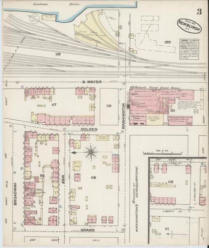 Sanborn Fire Insurance Map from Newburgh, Orange County, New York (1884), Sheet #0003 - Complete Map Set gallery image, historic Sanborn map, vintage wall art, New York New York