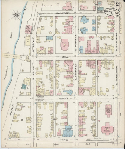 Sanborn Fire Insurance Map from Danville, Montour County, Pennsylvania (1885), Sheet #0002 - Complete Map Set gallery image, historic Sanborn map, vintage wall art, Pennsylvania Pennsylvania
