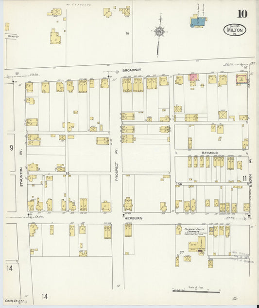 Sanborn Fire Insurance Map from Milton, Northumberland County, Pennsylvania (1913), Sheet #0010 - Historic Sanborn Fire Insurance Map Print, vintage old map wall art, antique decor, genealogy gift, Pennsylvania Pennsylvania map