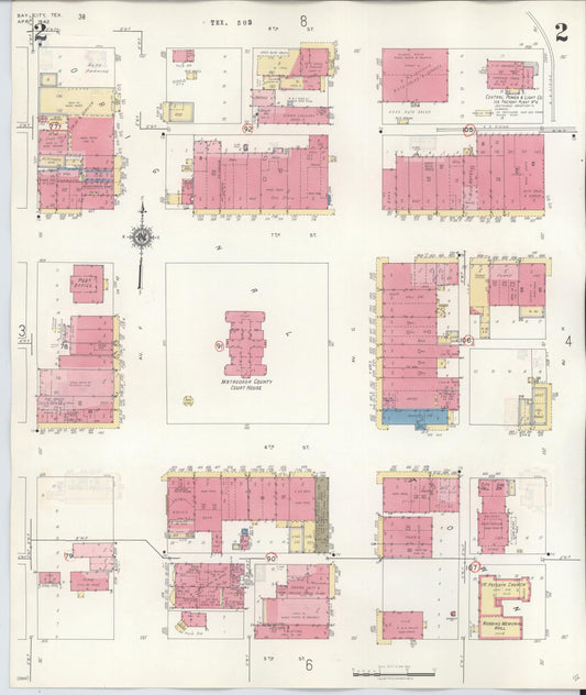 Sanborn Fire Insurance Map from Bay City, Matagorda County, Texas (1947), Sheet #0002 - Historic Sanborn Fire Insurance Map Print, vintage old map wall art, antique decor, genealogy gift, Texas Texas map