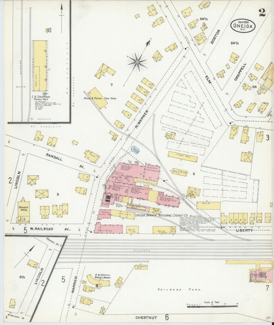 Sanborn Fire Insurance Map from Oneida, Madison County, New York (1904), Sheet #0001 - Complete Map Set gallery image, historic Sanborn map, vintage wall art, New York New York