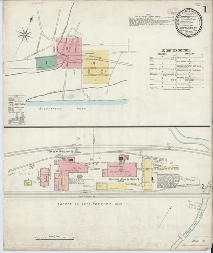 Sanborn Fire Insurance Map from Montgomery, Lycoming County, Pennsylvania (1897), Sheet #0001 - Complete Map Set gallery image, historic Sanborn map, vintage wall art, Pennsylvania Pennsylvania